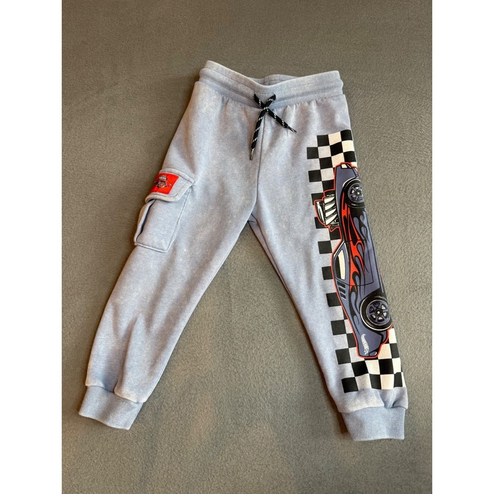 Softest Hot Wheels 2T Boys Cargo Joggers Gray Racing